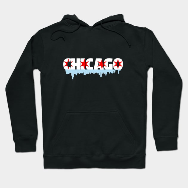 Chicago Flag Skyline Hoodie by Shappie112